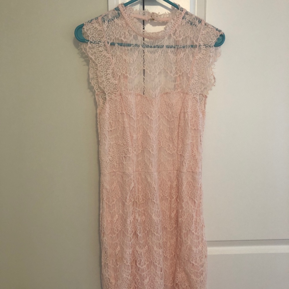 Free people, medium light pink lace dress